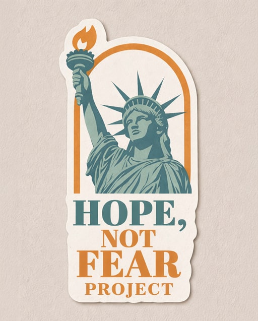 Circular Hope, Not Fear seal sticker concept.